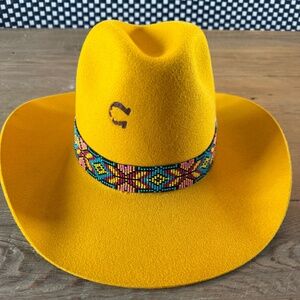 Charlie 1 Horse 'Gold Digger' Yellow Wide Brim Hat